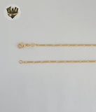 (1-6240-1) Gold Laminate - Figaro Link Evil Eye Necklace - 18" - BGF