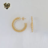 (1-2933-3) Gold Laminate - Zircon Half Curb Hoops - BGF