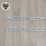 (2-8068) 925 Sterling Silver - 7.5mm Paper Clip Link Chains.