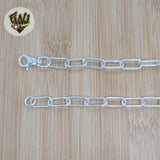 (2-8068) Plata de ley 925 - Cadenas de eslabones de clip de papel de 7,5 mm.