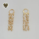 (1-1218-4) Laminado Oro - Aros Perlas Colgantes - BGF