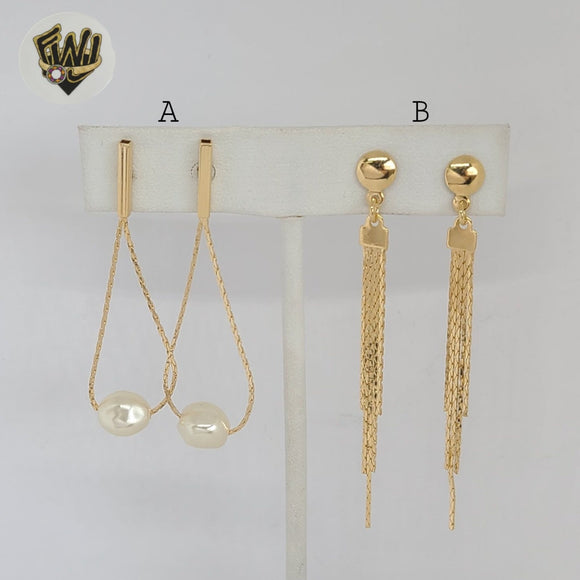 (1-1223-1) Gold Laminate - Long Earrings - BGF