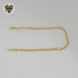 (1-0401-1) Pulsera de eslabones Figaro de 3,5 mm laminados en oro - BGF