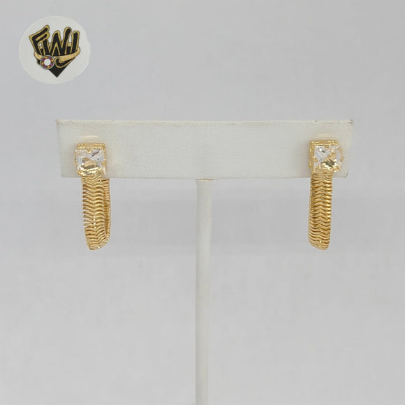 (1-1242-10) Gold Laminate - Zircon Double Sided Earrings - BGF