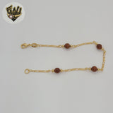 (1-3901-C) Gold Laminate - 6mm Venturina Beads Bracelet - 7.5" - BGF