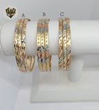 (1-4041-2) Laminado de oro - Brazaletes de tres tonos de 4 mm - Docena - BGO