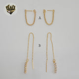 (1-1237-6) Gold Laminate - Zircon Long Earrings - BGF