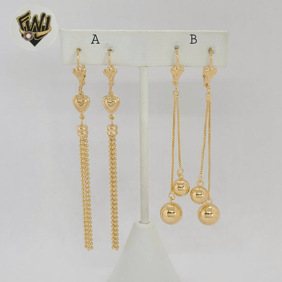 (1-1245-1) Gold Laminate - Long Earrings - BGF