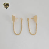 (1-1241-5) Gold Laminate - Heart Long Earrings - BGF