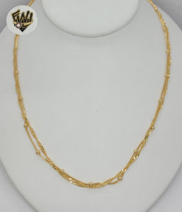 (1-6401-2) Laminado de Oro - Collar Largo de Doble Eslabón - BGF