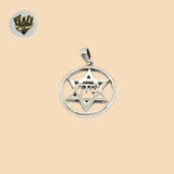 (2-1152) 925 Sterling Silver - Star of David Pendants.