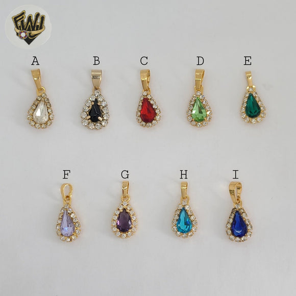 (1-2145) Gold Laminate - Zircon Stone Pendant - BGO