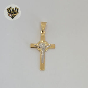 (1-2276-1) Gold Laminate - Two Tones Cross Pendant - BGF