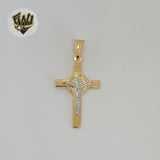 (1-2276-1) Gold Laminate - Two Tones Cross Pendant - BGF