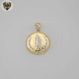 (1-2402) Gold Laminate - Round Religious Pendants - BGF