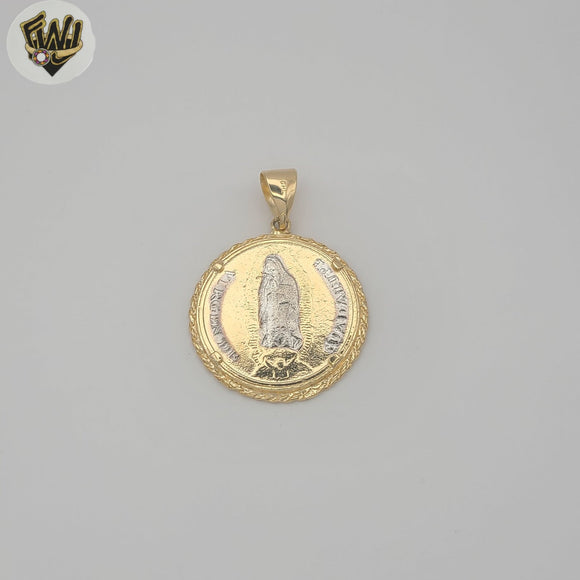 (1-2402) Gold Laminate - Round Religious Pendants - BGF