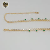 (1-6226-1) Gold Laminate - Green Zircon Tennis Necklace - BGF