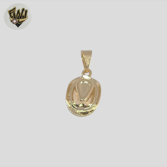 (1-2112-2) Gold Laminate - Cowboys Hat  Pendant - BGF