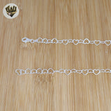 (sv-hrt-01) 925 Sterling Silver - Heart Link Chain.