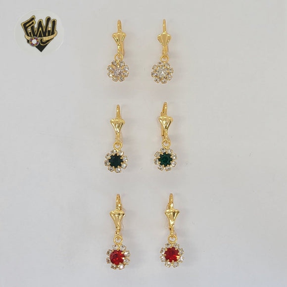 (1-1160) Gold Laminate - Flower Earrings - BGF