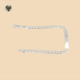 (2-0495) Plata de ley 925 - Pulsera con placa de eslabones Figaro de 7 mm - 9"