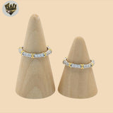 (2-5112) Plata de Ley 925 - Anillo Dos Tonos Circonitas