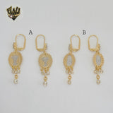 (1-1242-7) Gold Laminate - Two Tones Religious Earrings - BGF