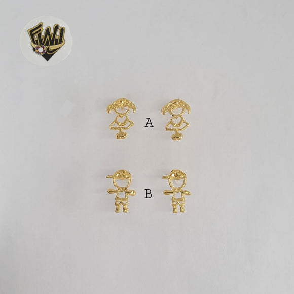 (1-1113-2) Gold Laminate - Kids Earrings - BGF