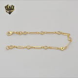 (1-0699-1) Gold Laminate - Paper Clip Link Heart Bracelet - BGF