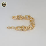 (1-0474) Gold Laminate - 15.5mm Long Rolo Link Bracelet - 7.5" - BGF