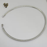 (4-7022) Stainless Steel - 6mm Omega Necklace - 18".