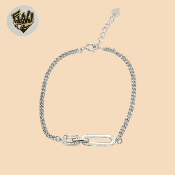 (2-0354) 925 Sterling Silver - 2.5mm Curb Link Bracelet.