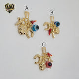 (1-2307-2) Laminado de Oro - Colgantes Amuletos de la Suerte - BGO