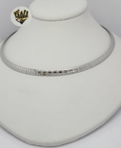 (4-7022) Stainless Steel - 6mm Omega Necklace - 18".