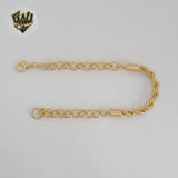 (1-0485-2) Gold Laminate - 6mm Double Link Rope Bracelet - BGF