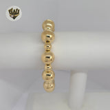 (MBRA-25) Gold Laminate - 13mm Beads Bracelet 8.5"  - BGF