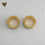 (4-0078) Acero inoxidable - Anillo para hombre con circonitas talladas.