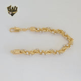 (1-0760) Gold Laminate - 7mm Rope Link and Pearl Bracelet - BGF