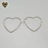 (4-2176) Stainless Steel - Plain Heart Hoops.