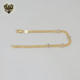 (1-0786) Gold Laminate - 4mm Zircon Curb Bracelet - BGF