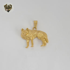 (4-2074) Stainless Steel - Wolf Pendants.