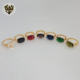 (1-3110-4) Gold Laminate - Square Zircon Ring - BGF