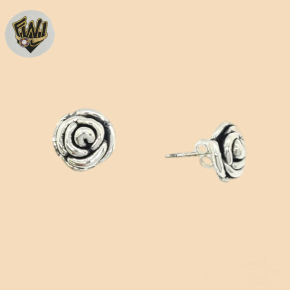(2-3263) 925 Sterling Silver - Flower Stud Earrings.