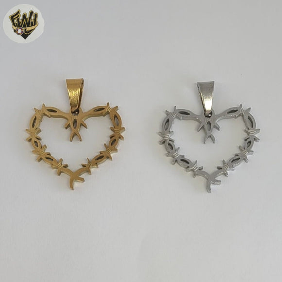 (4-2357) Stainless Steel - Heart Pendants.