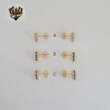 (1-1148-1) Gold Laminate - Stud Cross Earrings - BGF