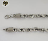 (4-3205) Stainless Steel - 10mm Rope Link Chain.