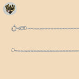 (2-66004-2) 925 Sterling Silver - 1mm Rolo Link Charms Necklace.