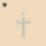 (2-1022) 925 Sterling Silver - Carved Cross Pendants.