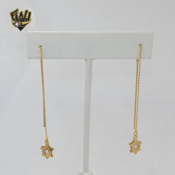 (1-1120) Gold Laminate - Long Earrings - BGF