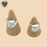(2-5051-1) 925 Sterling Silver - Double Teardrop Ring.